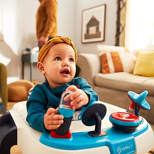 Safety 1st Ready, Set, Walk Dx Developmental Baby Walker with Wheels, Baby Toys, Nantucket - Jamouz