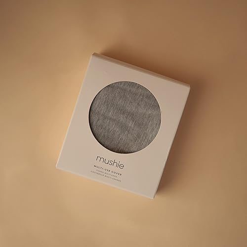 mushie Baby Car Seat Canopy Cover | Breathable & Stretchy Multi Use Cover for Breastfeeding, Nursing, High Chair, Shopping Cart, Strollers (Fog) - Jamouz