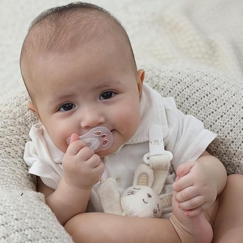 Pacifier Clip, 2 Pack Baby Pacifier Holder for Boys and Girls Fits Many Pacifiers & Baby Teething Toys, Ideal Baby Gift (Puppy & Bunny) - Jamouz