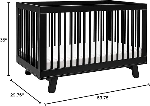 babyletto Hudson 3-in-1 Convertible Baby Crib with Toddler Bed & Daybed Conversion - Easy to Assemble - GREENGUARD Gold Certified w/ 4 Adjustable Mattress Heights - Natural - Jamouz