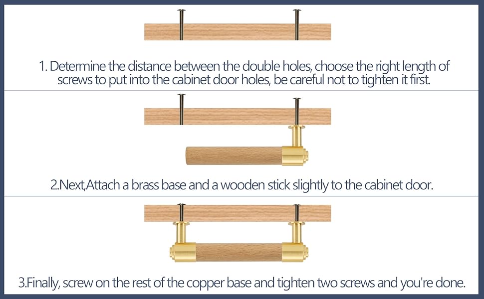 Wood Brass Cabinet Pulls