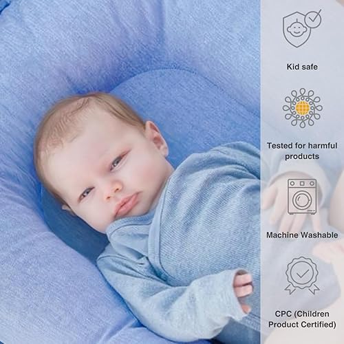 Infant Lounger, Baby Nest Cover for Baby Girls & Boys, Newborn Essentials for Baby 0-12 Months, 100% Cotton Breathable, Co Sleeper Portable Travel Bed (Spring_Green) - Jamouz