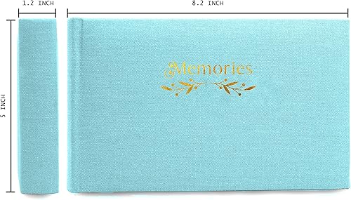 Holoary Small 4x6 Photo Album, Linen Hard Cover, Holds 50 Photos, Black Page Traditional Book Bound, Mini Brag Book Baby Album, Ideal For Wedding, Family Pictures, Gifts, Anniversary (Sky blue) - Jamouz