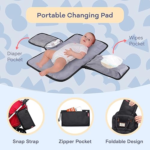 RUVALINO Diaper Bag Backpack, Multifunction Travel Pack Maternity Baby Changing Bags, Large Capacity, Waterproof, Black - Jamouz