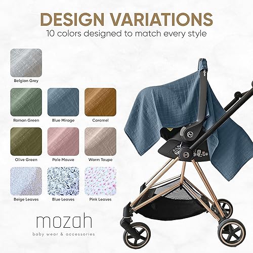 MOZAH Baby Multi-Use Cover: 9-in-1 Car Seat Covers Canopy Cover, Breathable Breastfeeding Cover, Stroller Cover & More, Boys & Girls Shower Gifts (Warm Taupe) - Jamouz