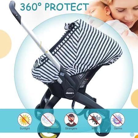 Winter Baby Stroller Bunting Bags and Carseat Canopies Cover to Protect Baby from Cold Wind, Super Warm Plush Fleece Baby Carrier Cover for Infant Boys Girls, Keeps Babies Warm and Cozy.Black - Jamouz