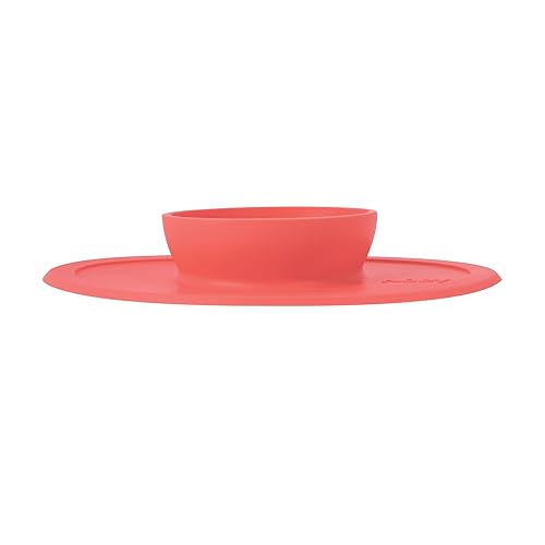 Nuby Sure Grip Silicone Feeding Bowl - Toddler Suction Plate - 6+ Months - Aqua - Jamouz