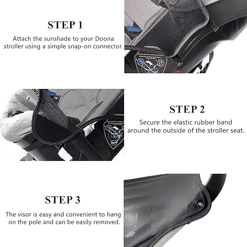 Baby Stroller Sun Shade Net - Compatible with Doona, Sun Cover Protection, Fit Doona, Car Seat & Stroller - UV Resistant, Black, Polyester - Jamouz