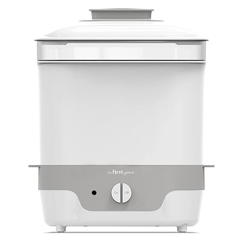 The First Years Modular Baby Bottle Sterilizer - Countertop Bottle Sterilizer - Sanitizes Baby Bottles, Baby Pacifiers, Breast Pump Parts - Baby Bottle Feeding Supplies - Jamouz