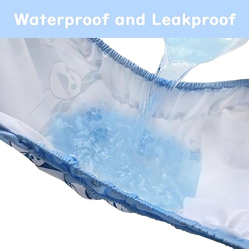 Littleforbig Washable Adjustable Reusable Waterproof Cloth Adult Diaper Wrap Cover- Little Blue M - Jamouz