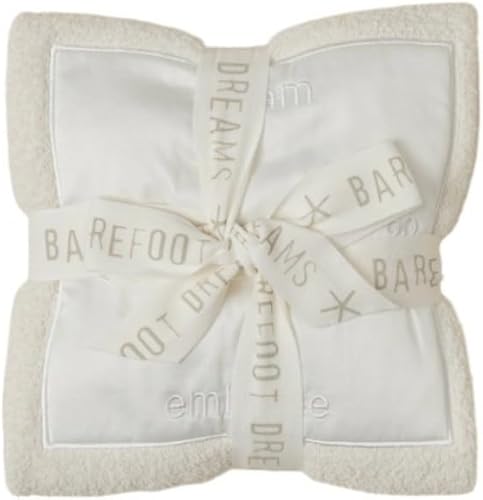 Barefoot Dreams® CozyChic® Satin Trim Receiving Blanket, Cream, 30'x40' - Jamouz