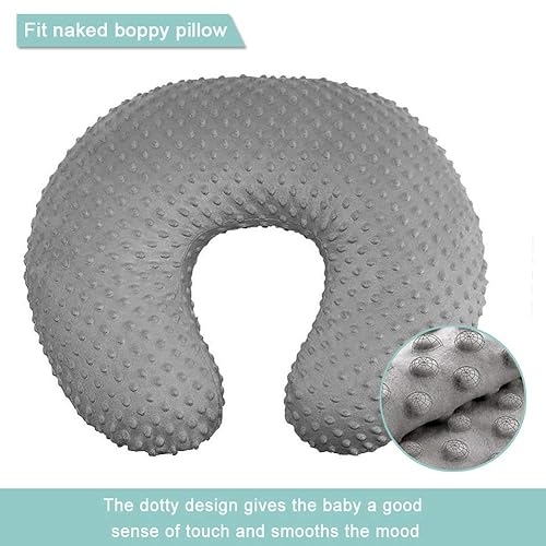 OWLOWLA Minky Nursing Cover, Breastfeeding Pillow Slipcover Fits Nursing Pillow for Baby Boy Girl(Baby Blue) - Jamouz