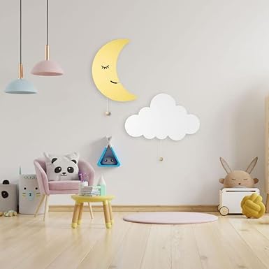 Lumipets Lighted Balloons, Nursery Night Light, Wall Mounted Lighted, Battery Operated Cloud Light Sign–Lightweight Kids Night Light for Babies, Toddlers, Kids - 17.7 x 11.2 x 1.5-in - Jamouz