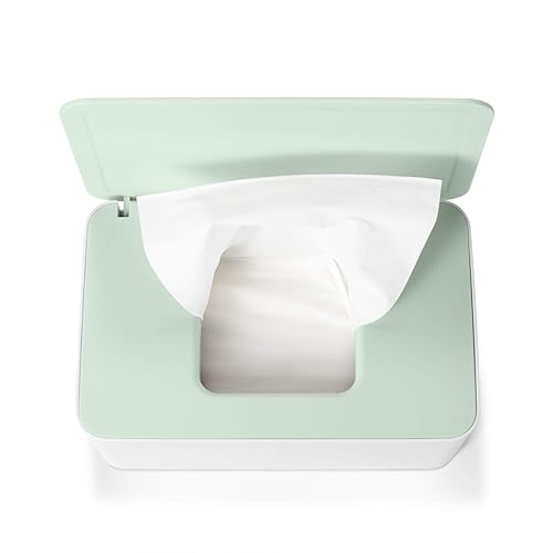 Diaper Wipes Dispenser Baby Wipes Case, Baby Wipe Holder Keeps Wipes Fresh, Non-Slip, Easy Open & Close Wipe Container Green - Jamouz