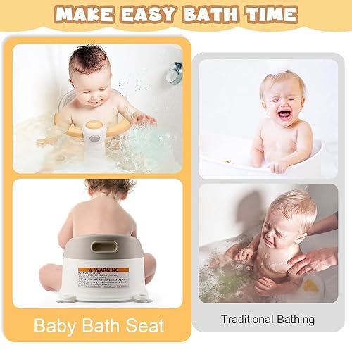 Baby Bath Seat for Babies 6 Months & Up,Infant Bathtub Chair with Suction Cup,Non-Slip,Safe Infant and Toddler Bath Seat for Sitting Up,Baby Bath tub Seat(Pink) - Jamouz