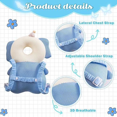 Baby Head Protector Cushion Backpack with 3 Baby Knee Pads for Walking & Crawling. (Astronaut) - Jamouz