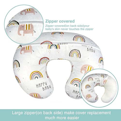 OWLOWLA Minky Nursing Cover, Breastfeeding Pillow Slipcover Fits Nursing Pillow for Baby Boy Girl(Baby Blue) - Jamouz