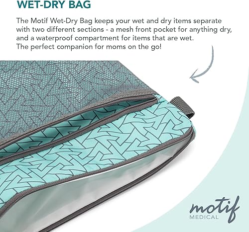 Motif Medical Wet Dry Bag - Perfect for Breast Pump Parts, Messy Baby Clothes, Wet Swimsuits - Jamouz