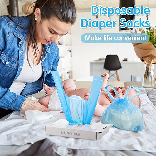 1600 Count Baby Disposable Diaper Bags Scented Diaper Sacks with Tie Handle Disposal Trash Sacks Baby Poop Waste Bag Refill(Green) - Jamouz