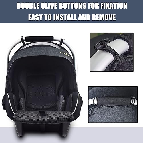 Mosquito Net for Baby Car Seats – Infant Car Seat Insect Mesh Net with Zipper - Universal Fit, Premium Quality: Machine Washable - Gray - Jamouz