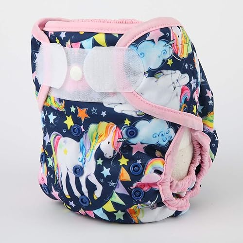 Baby Cloth Diaper Cover Nappy Hook and Loop Double Gusset 6.6lbs to 33lbs (Rabbits Wolves) - Jamouz