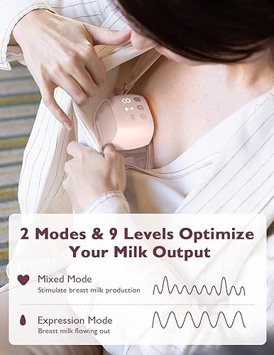 Momcozy S9 Pro Upgraded Wearable Breast Pump, Hands-Free Design with Extended Battery Life & LED Display, Double Electric Portable Pump with 2 Modes & 9 Levels, 24mm, 2-Pack, Gray - Jamouz