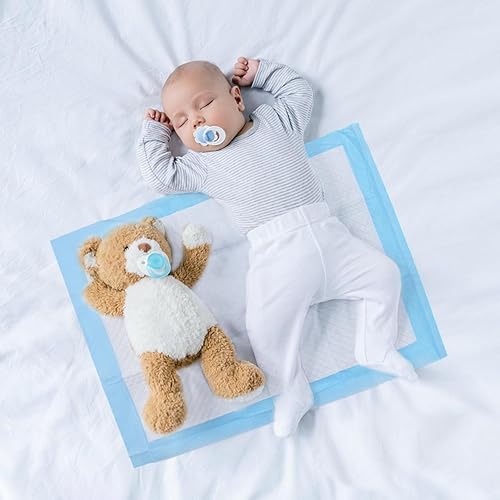 Rocinha 100 Count Disposable Changing Pads 24'' x 17'' Baby Disposable Underpads Waterproof Diaper Changing Pad Breathable Underpads Bed Table Protector Mat, - Jamouz
