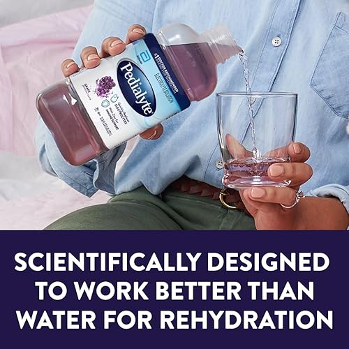 Pedialyte Electrolyte Solution, Unflavored, Hydration Drink, 33.8 Fl Oz. (Pack of 4) - Jamouz