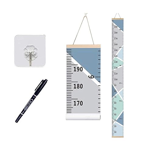 Growth Chart Wall Hanging, Portable Kids Wall Ruler Removable Height Measure Chart for Boys Girls Growth Ruler from Baby to Adult for Child's Room Decoration 79''7.9'' - Jamouz
