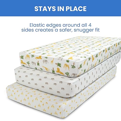 Delta Children 100% Cotton Flannel Baby Receiving Blankets for Girls and Boys – 30x30 Inches (Pack of 2), Safari Friends - Jamouz