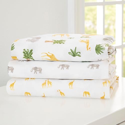 Delta Children 100% Cotton Flannel Baby Receiving Blankets for Girls and Boys – 30x30 Inches (Pack of 2), Safari Friends - Jamouz