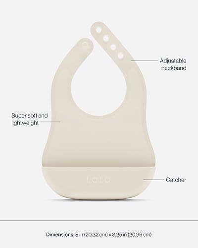 Lalo First Bites Silicone Baby Feeding Set - Baby Led Weaning Supplies - Non-Toxic Silicone - Includes 2 Bibs, 2 Spoons, Training Cup, Suction Plate and Bowl - 6 Pieces - Sage - Jamouz