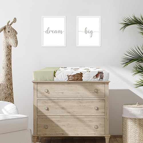 Sweet Jojo Designs Woodland Forest Animals Boy Girl Gender Neutral Unisex Baby Changing Pad Cover Infant Newborn Diaper Table Change Mat Sheet Animal Friends Brown Bear Fox Hedgehog Deer Watercolor - Jamouz