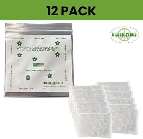 Green Piece® 12 Pack - Overstuffed - All-Natural Baby Diaper Pail Deodorizer | Activated Charcoal Air Purifier Compatible with Diaper Pails, Shoe Closets, Trash Cans, Pets - Made in The USA - Jamouz