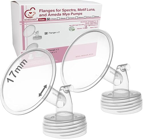 Nenesupply 2pc 17mm Flanges Compatible with Spectra S1 Spectra S2 Synergy Gold Breastpumps Replacement to Spectra Pump Parts and Spectra Flange Replace Spectra S2 Parts and Spectra 17mm - Jamouz