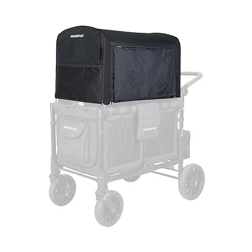 WONDERFOLD Flex Canopy for Stroller Wagon - Wagon Canopy with Removable Front/Back, Mesh Sides, Adjustable Side Panels & Convenient Storage Pockets, W4 Elite/Luxe - Jamouz
