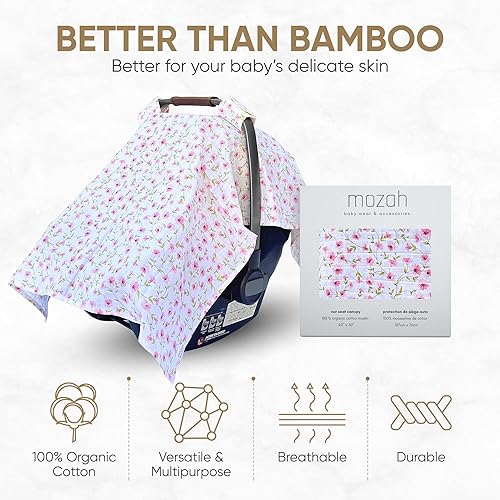 MOZAH Baby Multi-Use Cover: 9-in-1 Car Seat Covers Canopy Cover, Breathable Breastfeeding Cover, Stroller Cover & More, Boys & Girls Shower Gifts (Warm Taupe) - Jamouz