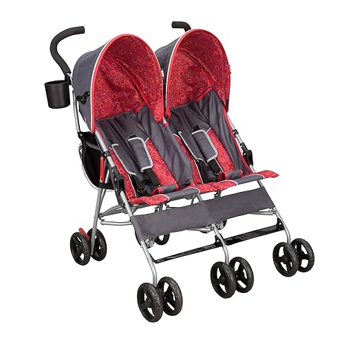 Delta Children LX Side by Side Stroller - with Recline, Storage & Compact Fold, Grey - Jamouz