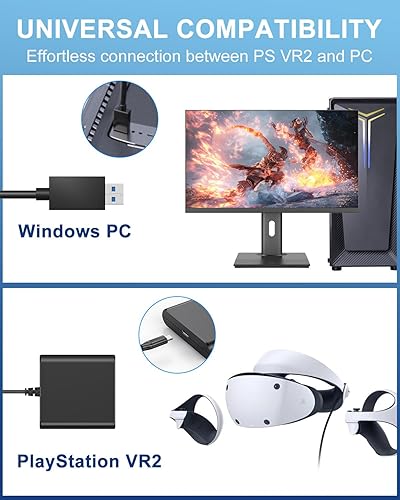 PSVR2 PC Adapter& Accessories Kit PSVR2 PC Adapter,Power Adapter&DP Cable - Expand Your PS VR2 Game Library with Enhanced Compatibility - Jamouz