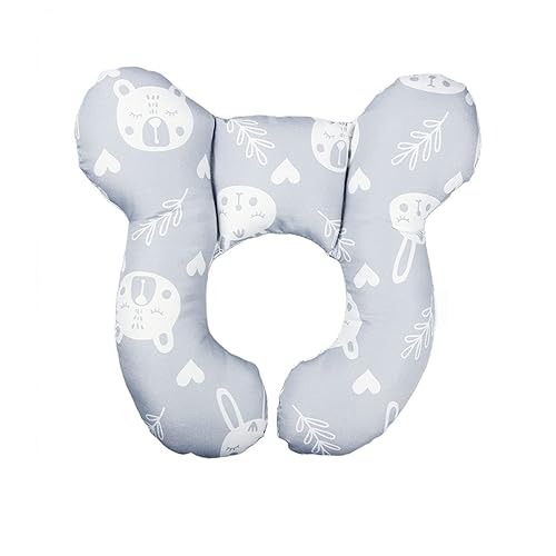 Baby Travel Pillow - Infant Head and Neck Support Pillow Baby Neck Pillow for Car Seat,Pushchair(Grey) - Jamouz