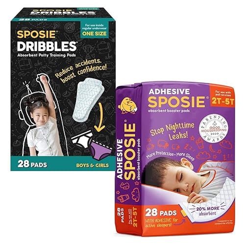 Sposie Diaper Booster Pads 2T-5T & Dribbles - Baby Diaper Pads Inserts & Potty Training Underwear Liners, Bedwetting Underwear for Kids, Pull Up Diapers - Jamouz