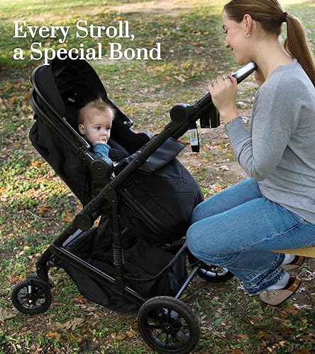 Baby Strollers Black 2-in-1 Convertible Baby Stroller with Bassinet Mode - Toddler Stroller with Reversible Stroller Seat - Jamouz