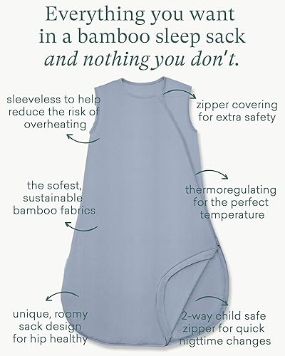 Supersoft Sleep Sack 0.5 TOG, Premium Bamboo Viscose Sleeping Bag Thin Baby Wearable Blanket 2-Way Zipper Sleep Sack - Jamouz