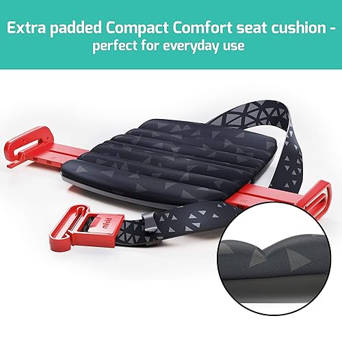 New mifold Comfort Grab-and-go Car Backless Booster Seat- 3X Thicker Cushion! Compact and Portable for Every Day and Carpooling, Travel, Taxis etc. Narrow and Lightweight car seat, Charcoal Grey - Jamouz