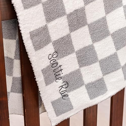 Personalized Baby Blanket, Customized Baby Blanket with Name, Personalized Baby Blanket for Girls, Personalized Baby Blanket for Boys, Breathable Premium Quality Baby Blanket (Gray) - Jamouz
