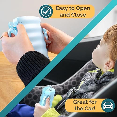 Dinneractive Sip Wiz - Baby Pouch Holder No Squeeze Pouch Food Pouches & Juice Box Holder - Anti-Squeeze Yogurt Pouch Reusable Toddler Essentials - Jamouz
