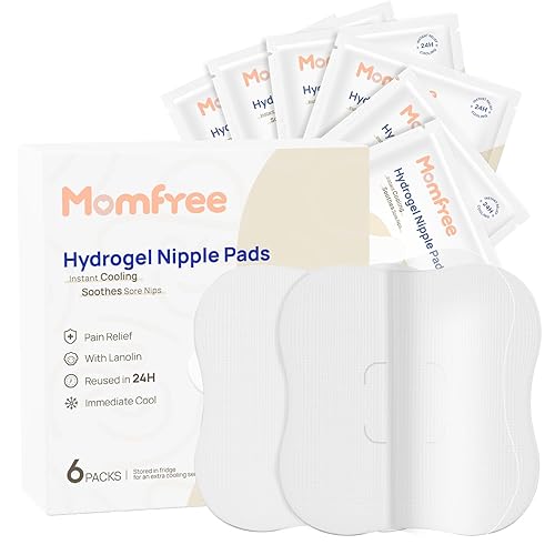 Hydrogel Nipple Gel Pads for Breastfeeding: Soothing Nursing Pads Reusable Instant Cooling Relief | Promotes Healing Irritated Nipples - 6 Packs(12 Count) - Jamouz