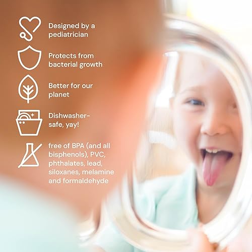 Ahimsa Stainless Steel Kids Dinnerware Set - 5 Piece Stainless Steel Toddler Plates and Bowls Set, Pediatrician Designed, Non Toxic Toddler Plate and Bowl, Kids Utensils and Cup (Rainbow) - Jamouz