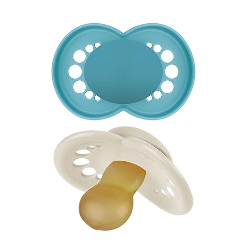 MAM Original Pure Pacifier, Climate Neutral MAM Natural Rubber Pacifier, Sustainable & Bio-Renewable Raw Materials, Sterilizer Case, Unisex, 0-6 Months, 2-Pack - Jamouz
