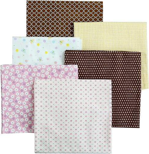 Danica Baby Cotton Flannel Receiving Blankets, 6-Pack 30'' x 38'' (Brown003, Blue Elephant Polka Dot Brown Circle Green Monkey Sports) - Jamouz